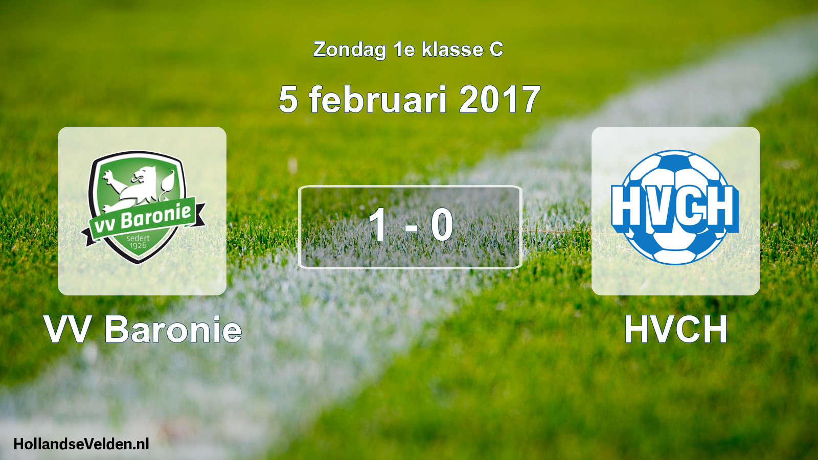 Total number of matches played: VV Baronie - HVCH 1 - 0 (5 February 2017)