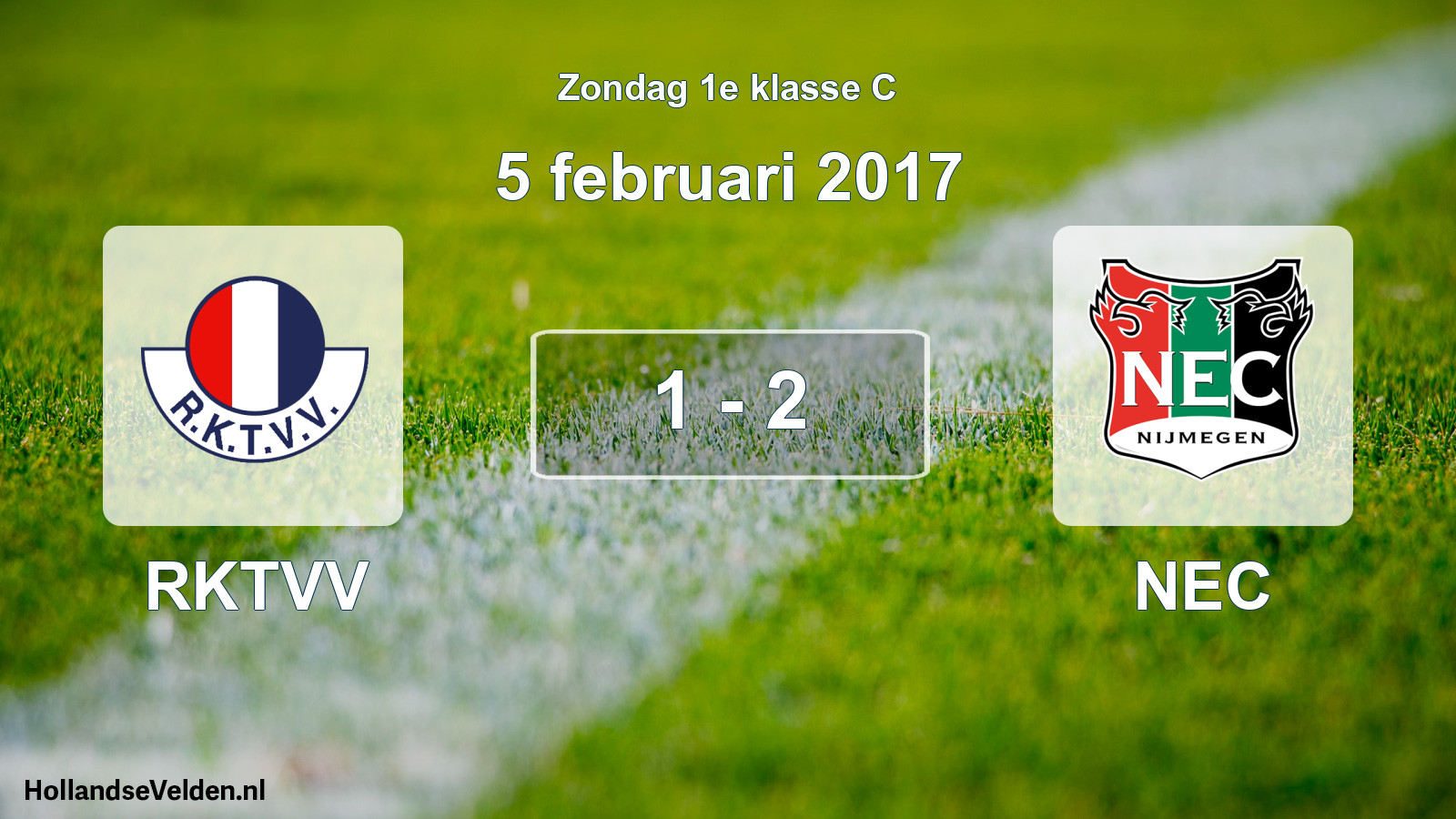 Total number of matches played: RKTVV - NEC 1 - 2 (5 February 2017)