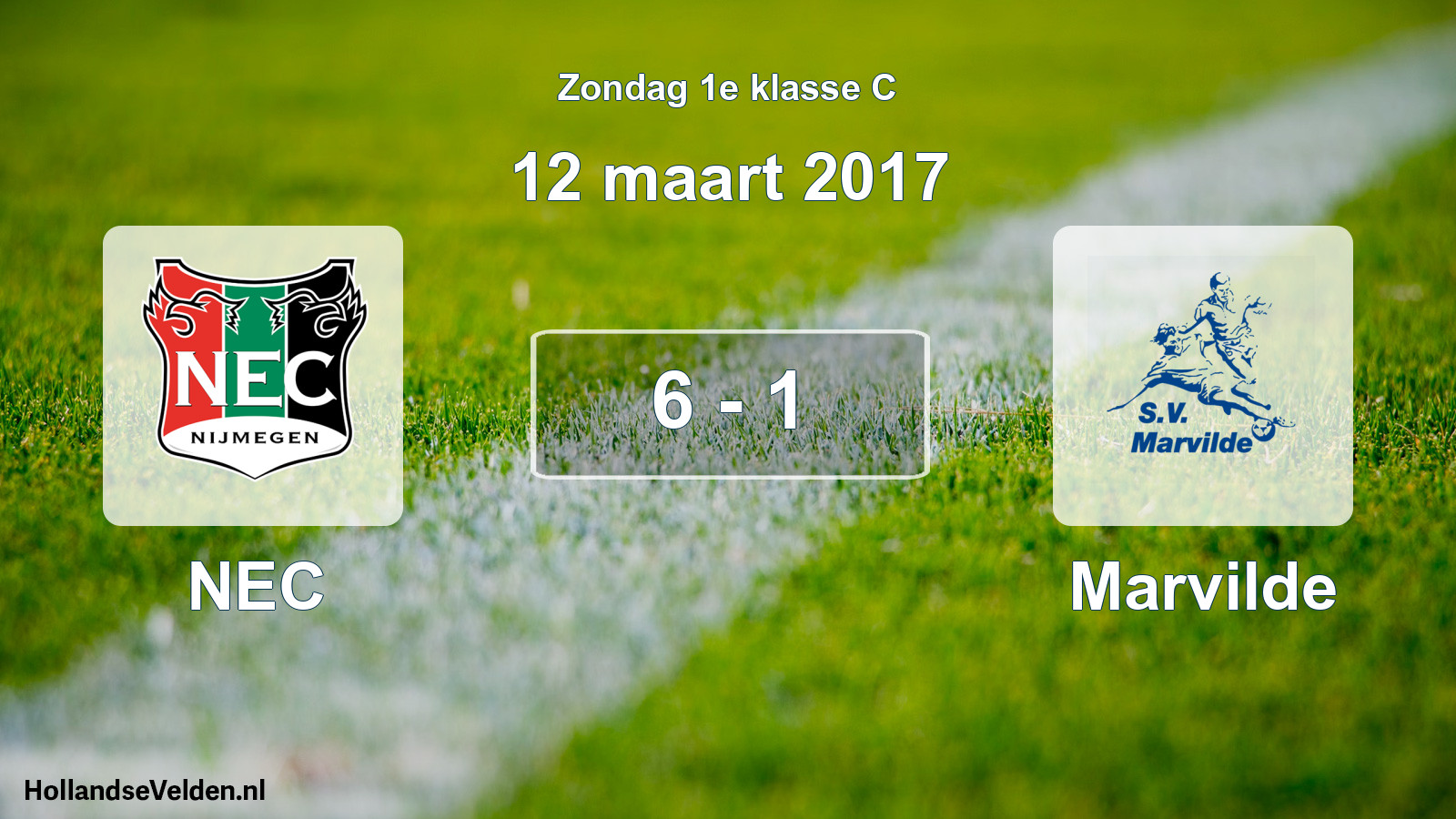 Total number of matches played: NEC - Marvilde 6 - 1 (12 March 2017)