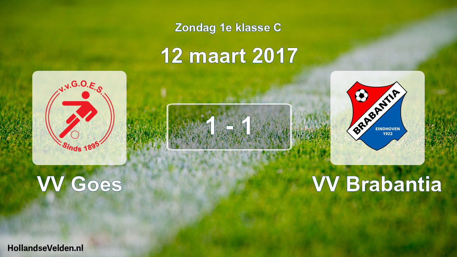 Total number of matches played: VV Goes - VV Brabantia 1 - 1 (12 March 2017)