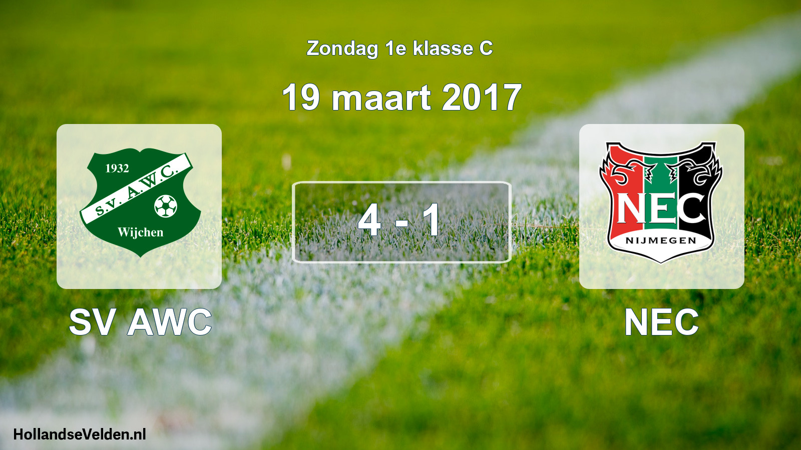 Total number of matches played: SV AWC - NEC 4 - 1 (19 March 2017)