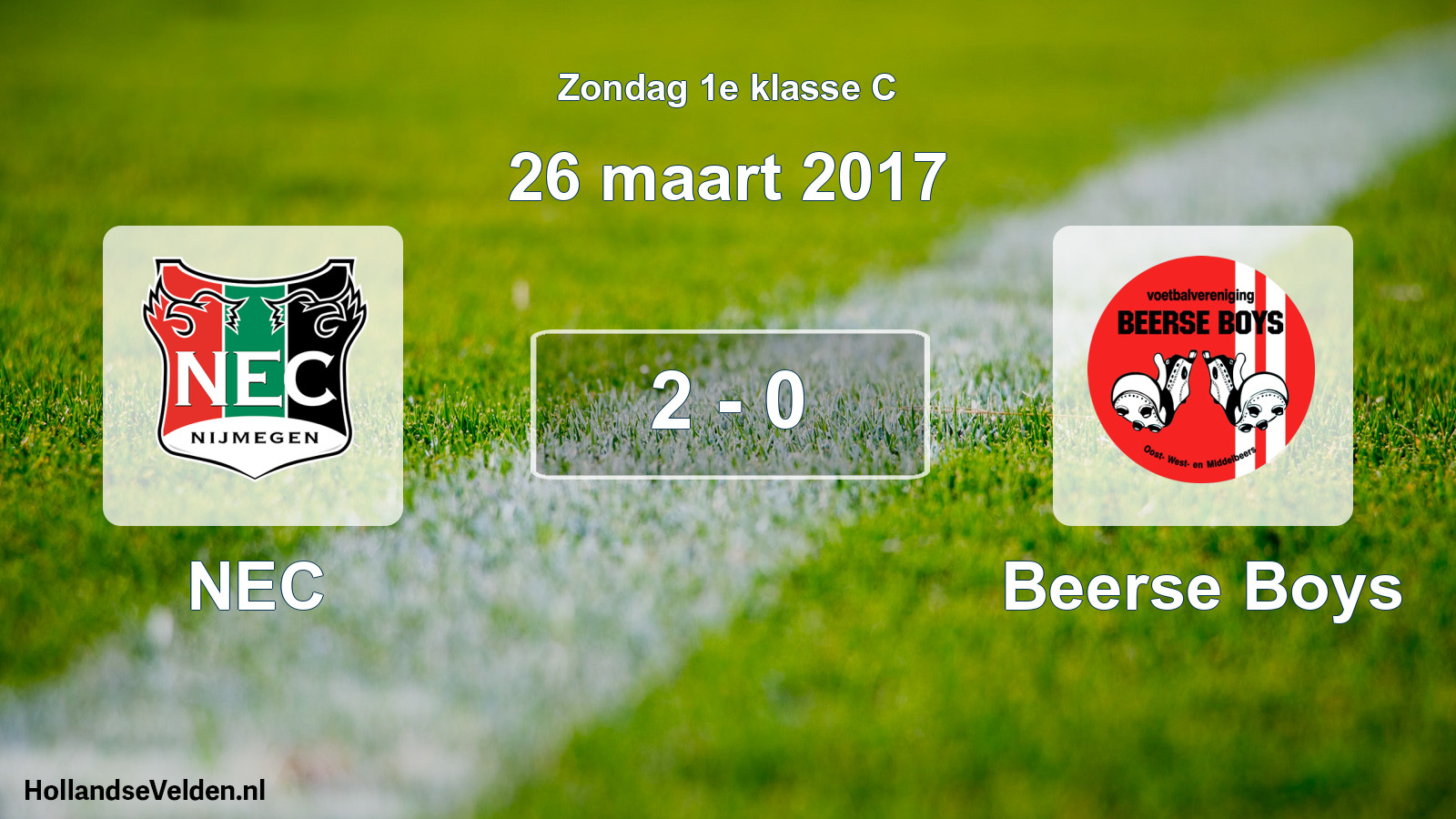 Total number of matches played: NEC - Beerse Boys 2 - 0 (26 March 2017)