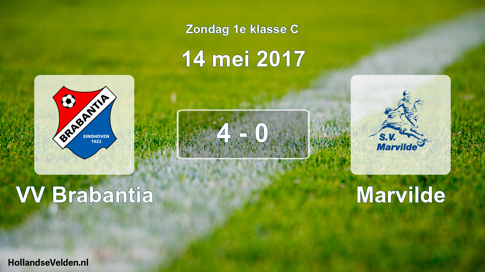 Total number of matches played: VV Brabantia - Marvilde 4 - 0 (14 May 2017)