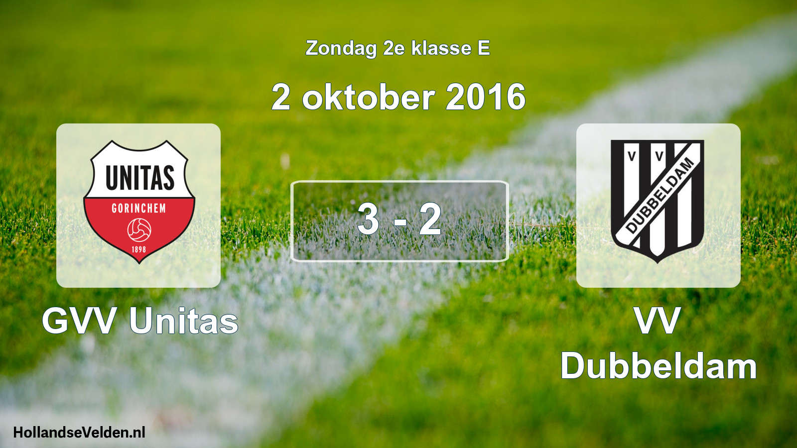Total number of matches played: GVV Unitas - VV Dubbeldam 3 - 2 (2 October 2016)