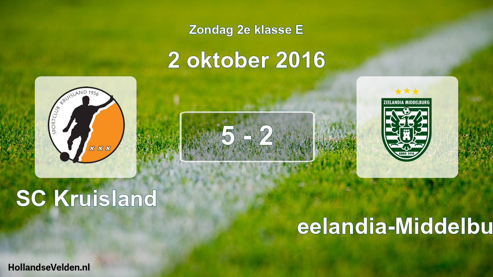 Total number of matches played: SC Kruisland - Zeelandia-Middelburg 5 - 2 (2 October 2016)