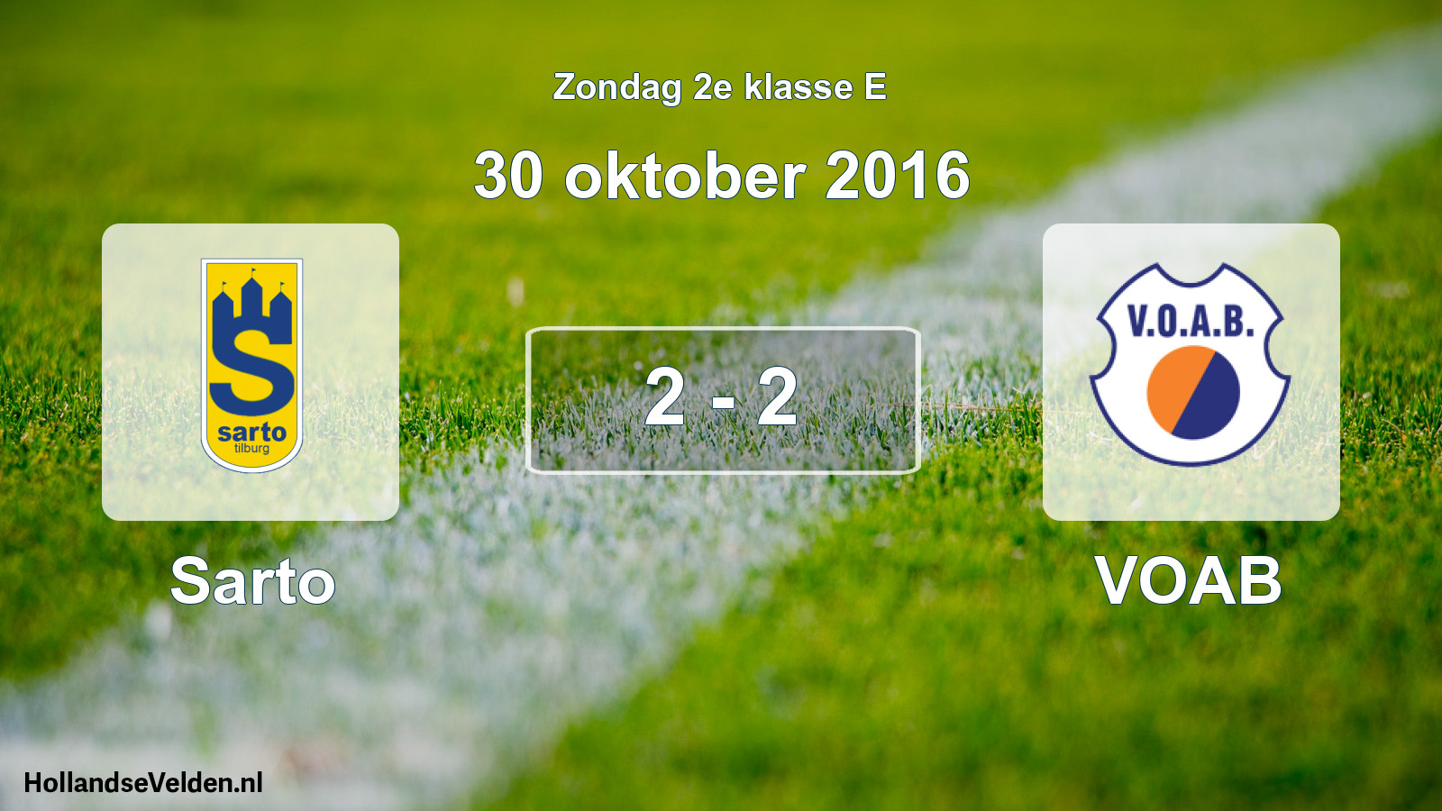Total number of matches played: Sarto - VOAB 2 - 2 (30 October 2016)