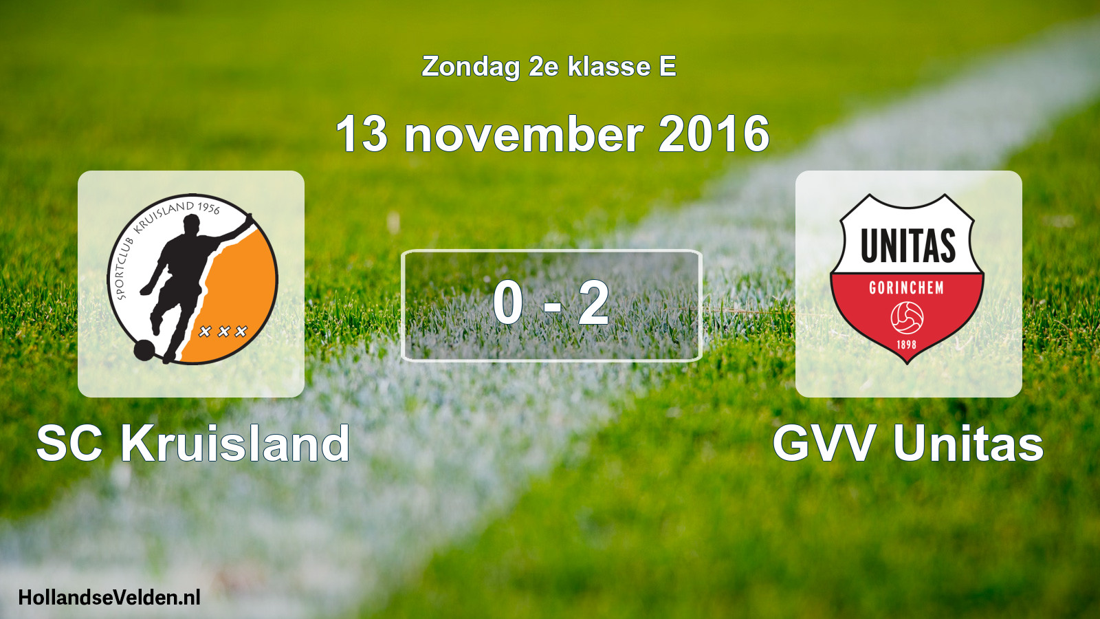 Total number of matches played: SC Kruisland - GVV Unitas 0 - 2 (13 November 2016)
