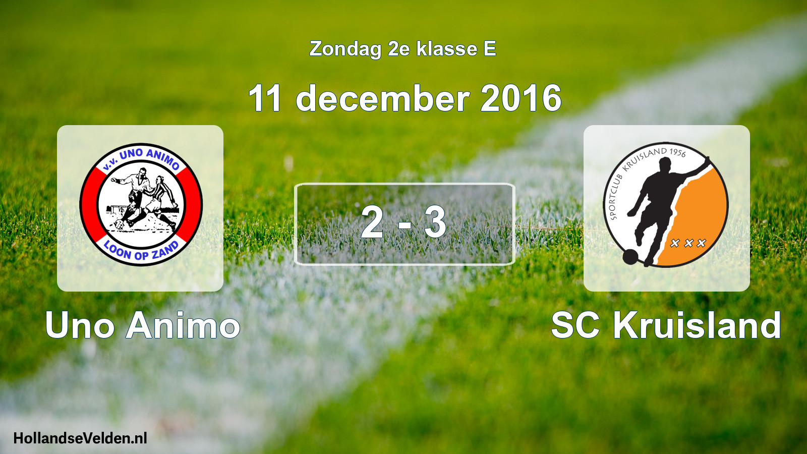 Total number of matches played: Uno Animo - SC Kruisland 2 - 3 (11 December 2016)