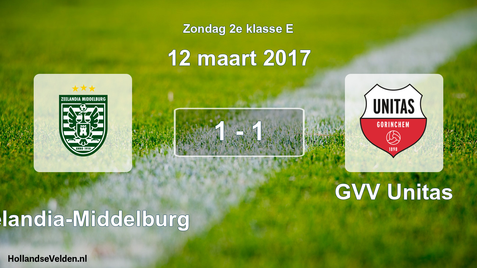 Total number of matches played: Zeelandia-Middelburg - GVV Unitas 1 - 1 (12 March 2017)