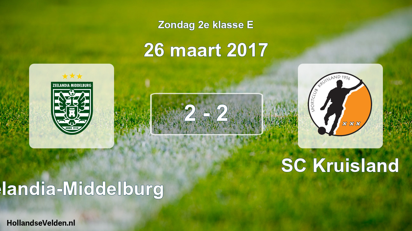 Total number of matches played: Zeelandia-Middelburg - SC Kruisland 2 - 2 (26 March 2017)