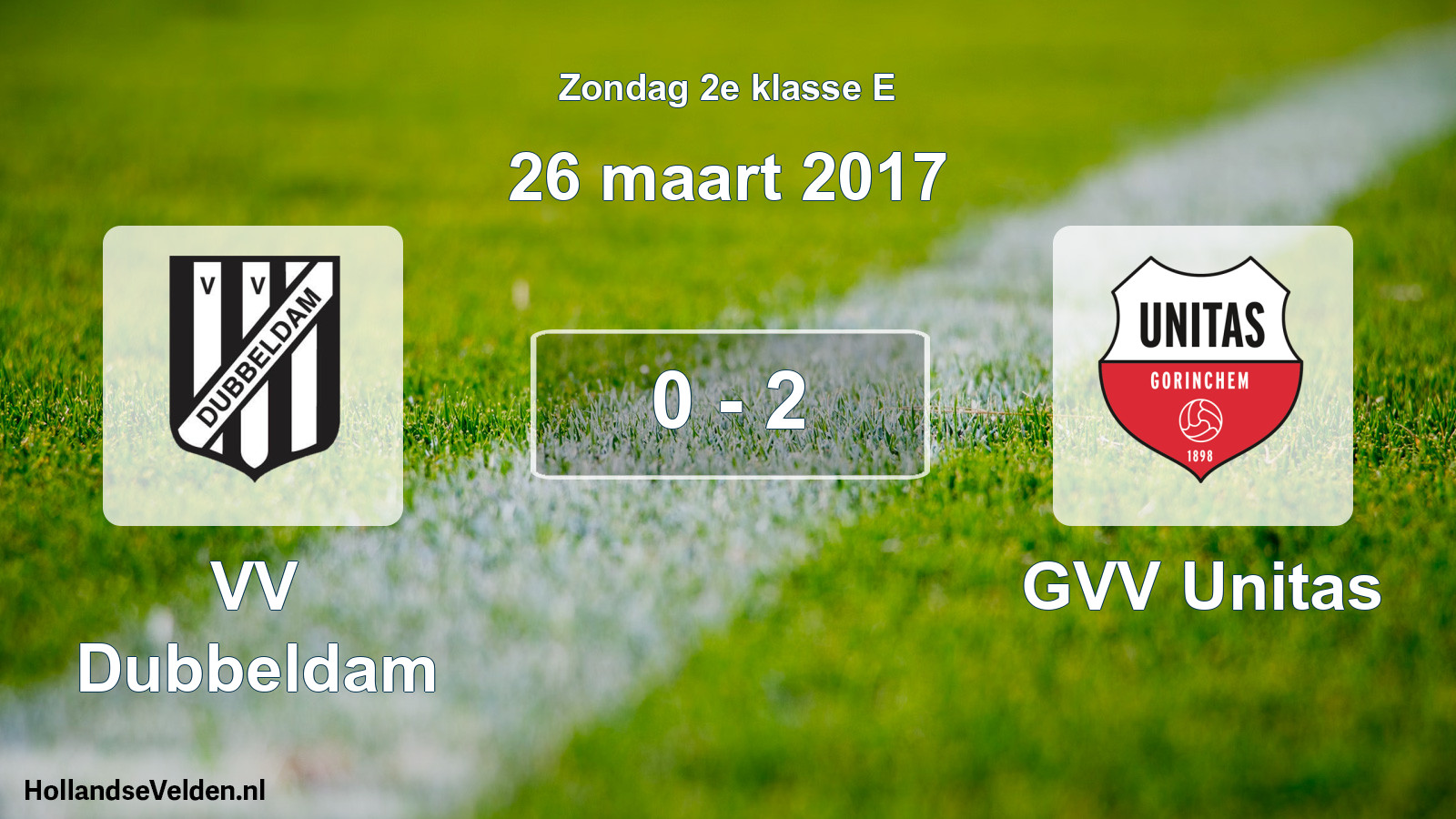 Total number of matches played: VV Dubbeldam - GVV Unitas 0 - 2 (26 March 2017)
