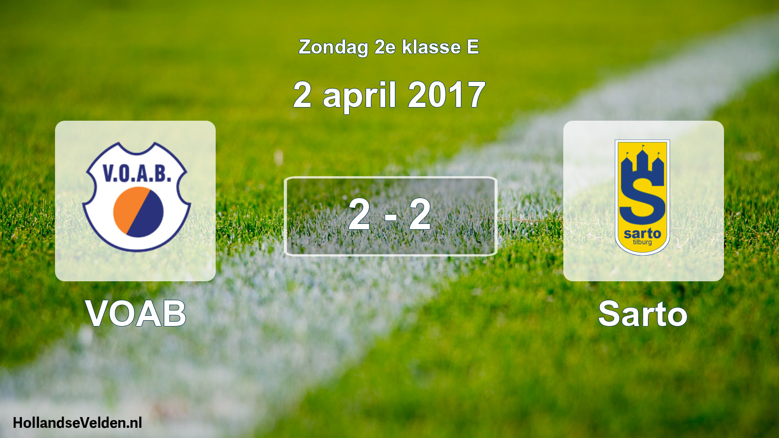 Total number of matches played: VOAB - Sarto 2 - 2 (2 April 2017)