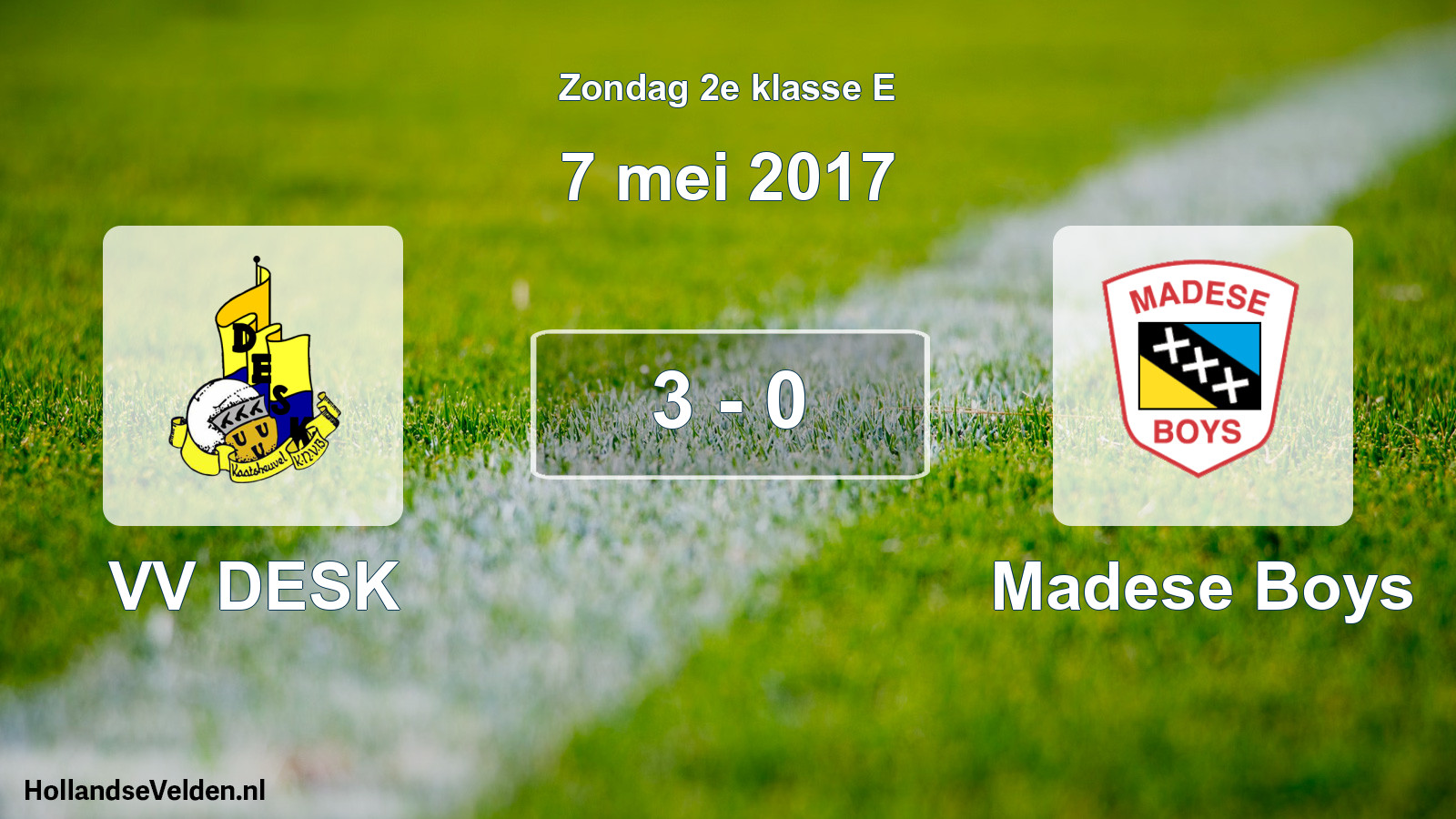 Total number of matches played: VV DESK - Madese Boys 3 - 0 (7 May 2017)