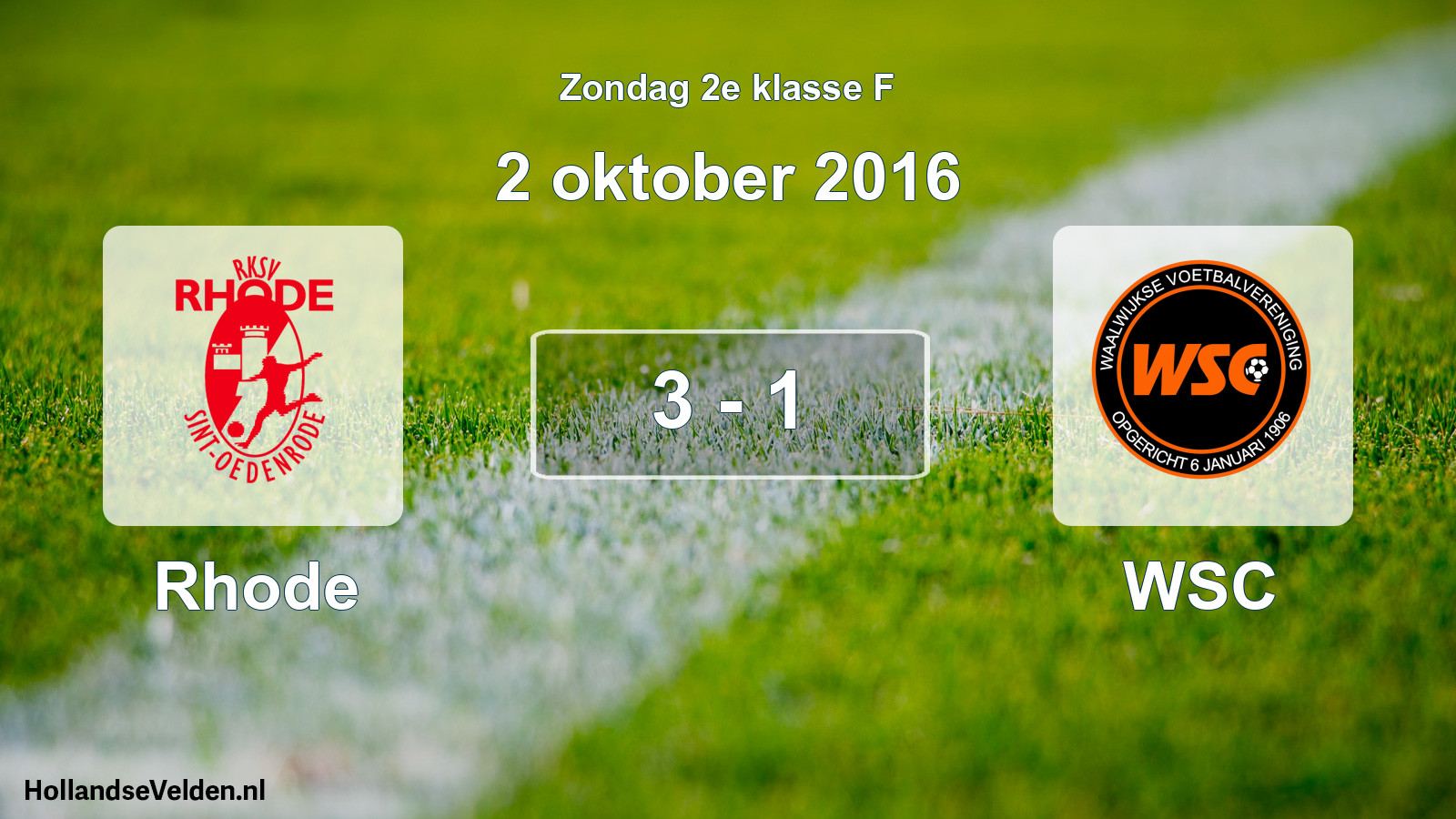 Total number of matches played: Rhode - WSC 3 - 1 (2 October 2016)