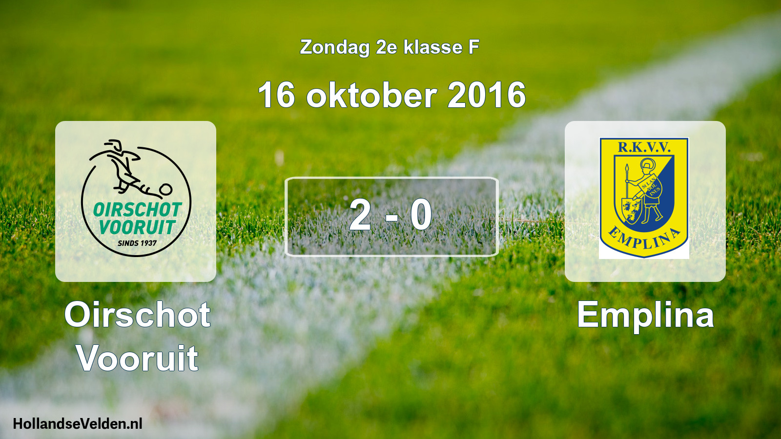 Total number of matches played: Oirschot Vooruit - Emplina 2 - 0 (16 October 2016)