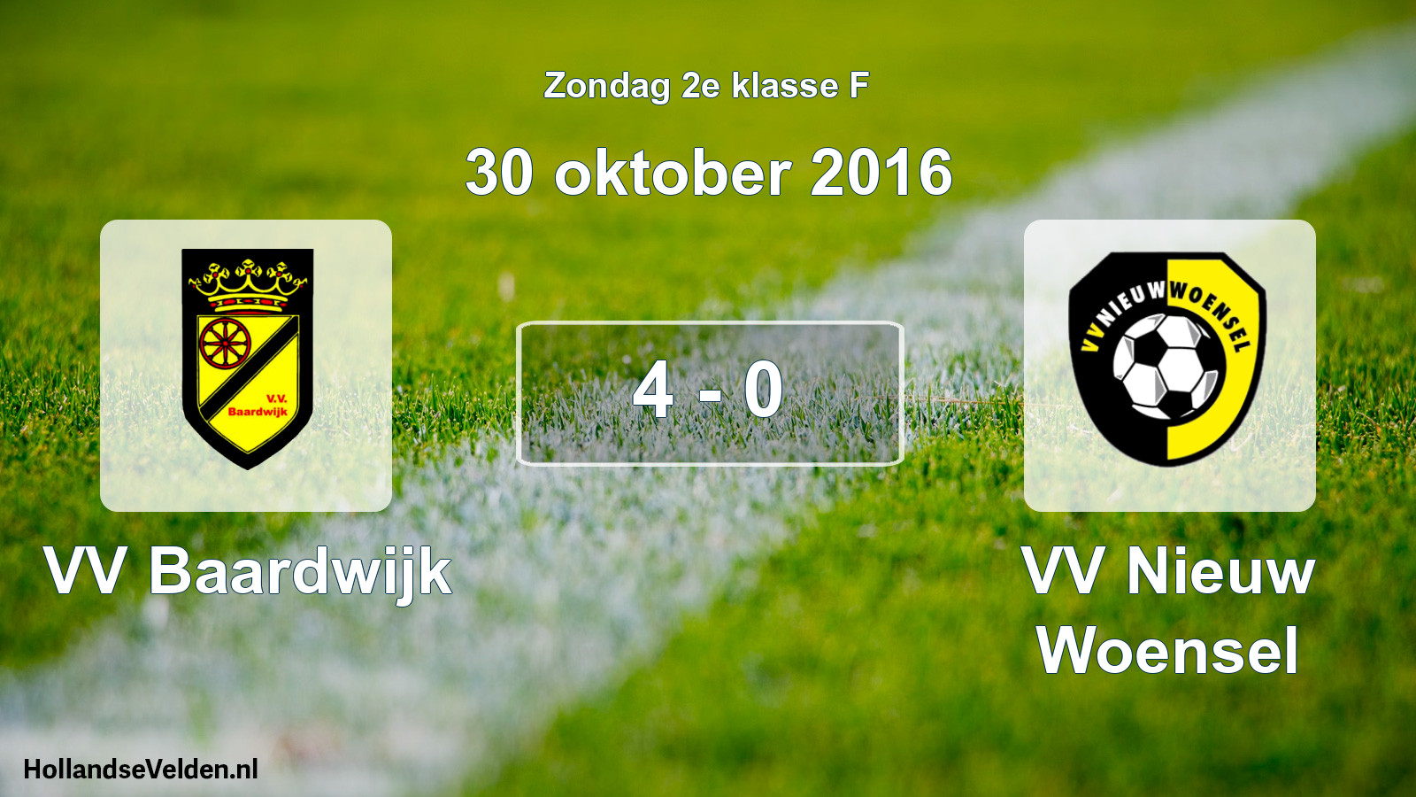 Total number of matches played: VV Baardwijk - VV Nieuw Woensel 4 - 0 (30 October 2016)