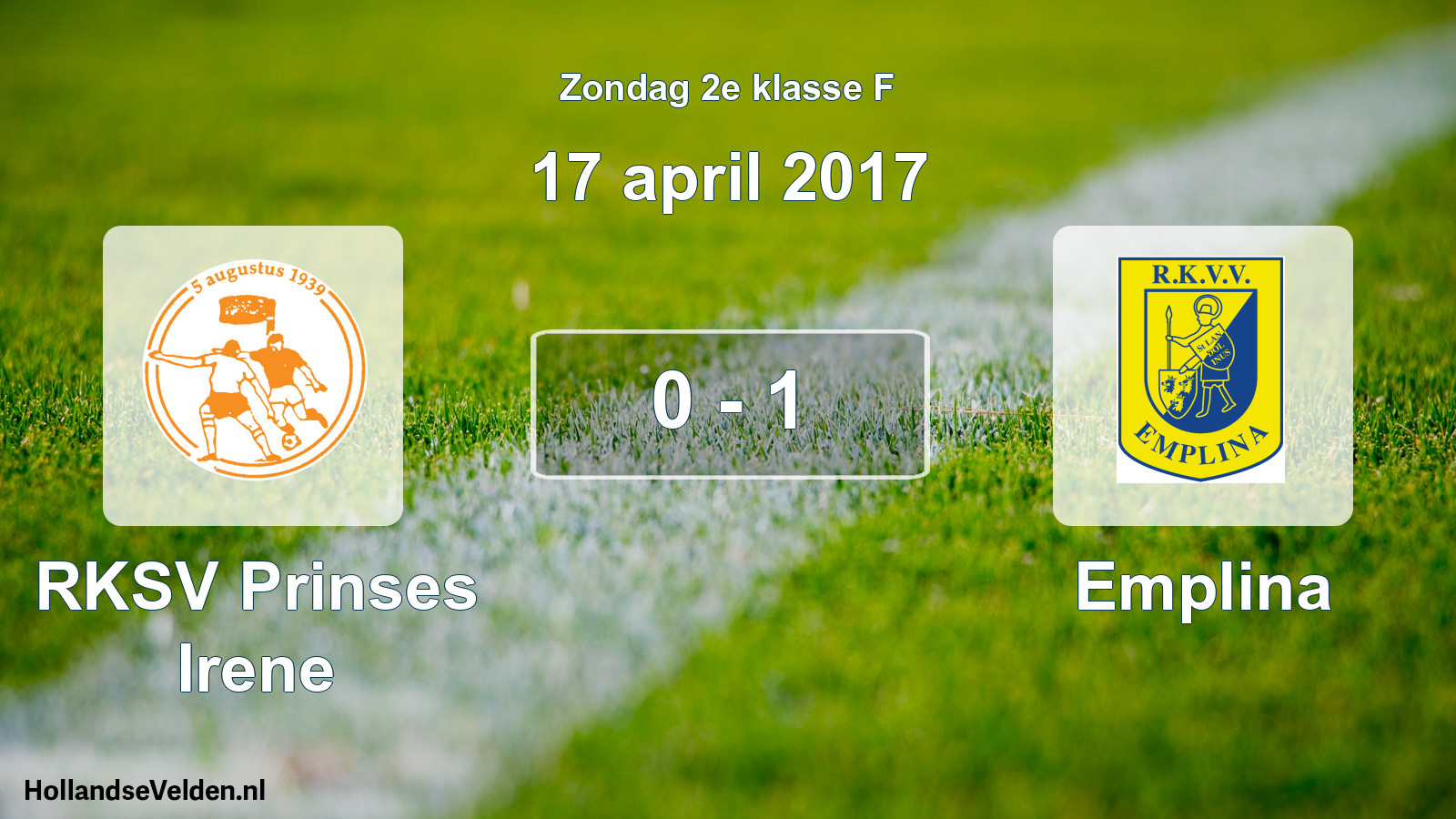 Total number of matches played: RKSV Prinses Irene - Emplina 0 - 1 (17 April 2017)