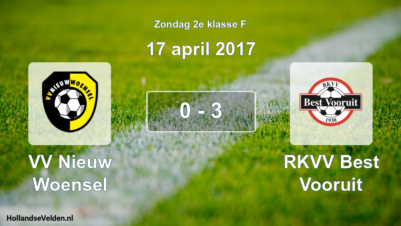 Total number of matches played: VV Nieuw Woensel - RKVV Best Vooruit 0 - 3 (17 April 2017)