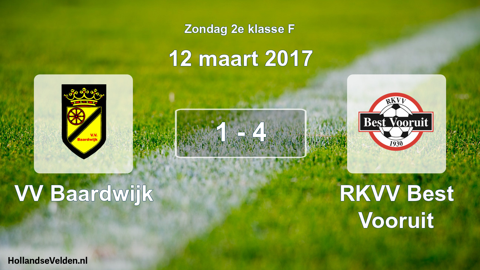 Total number of matches played: VV Baardwijk - RKVV Best Vooruit 1 - 4 (12 March 2017)