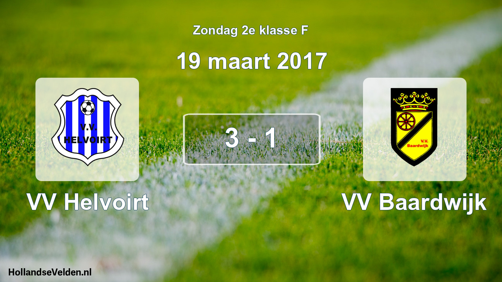 Total number of matches played: VV Helvoirt - VV Baardwijk 3 - 1 (19 March 2017)