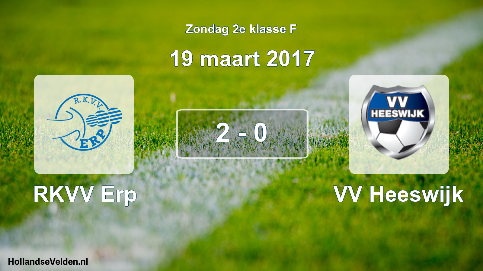 Total number of matches played: RKVV Erp - VV Heeswijk 2 - 0 (19 March 2017)