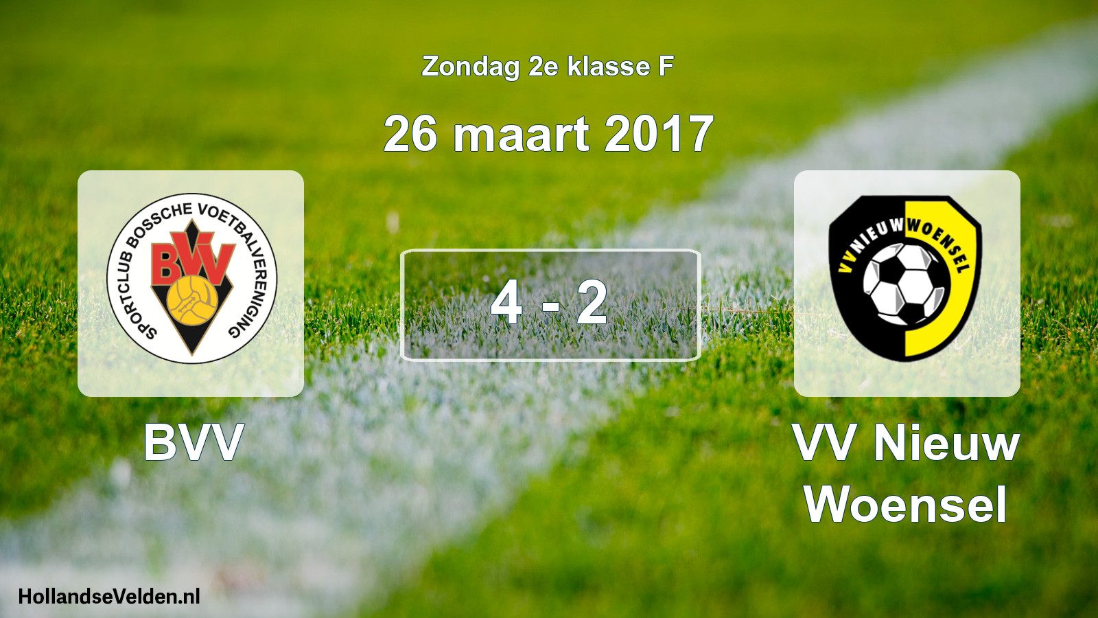 Total number of matches played: BVV - VV Nieuw Woensel 4 - 2 (26 March 2017)