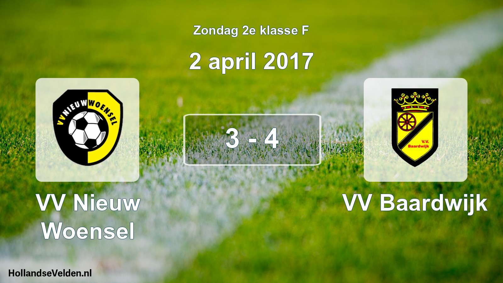Total number of matches played: VV Nieuw Woensel - VV Baardwijk 3 - 4 (2 April 2017)