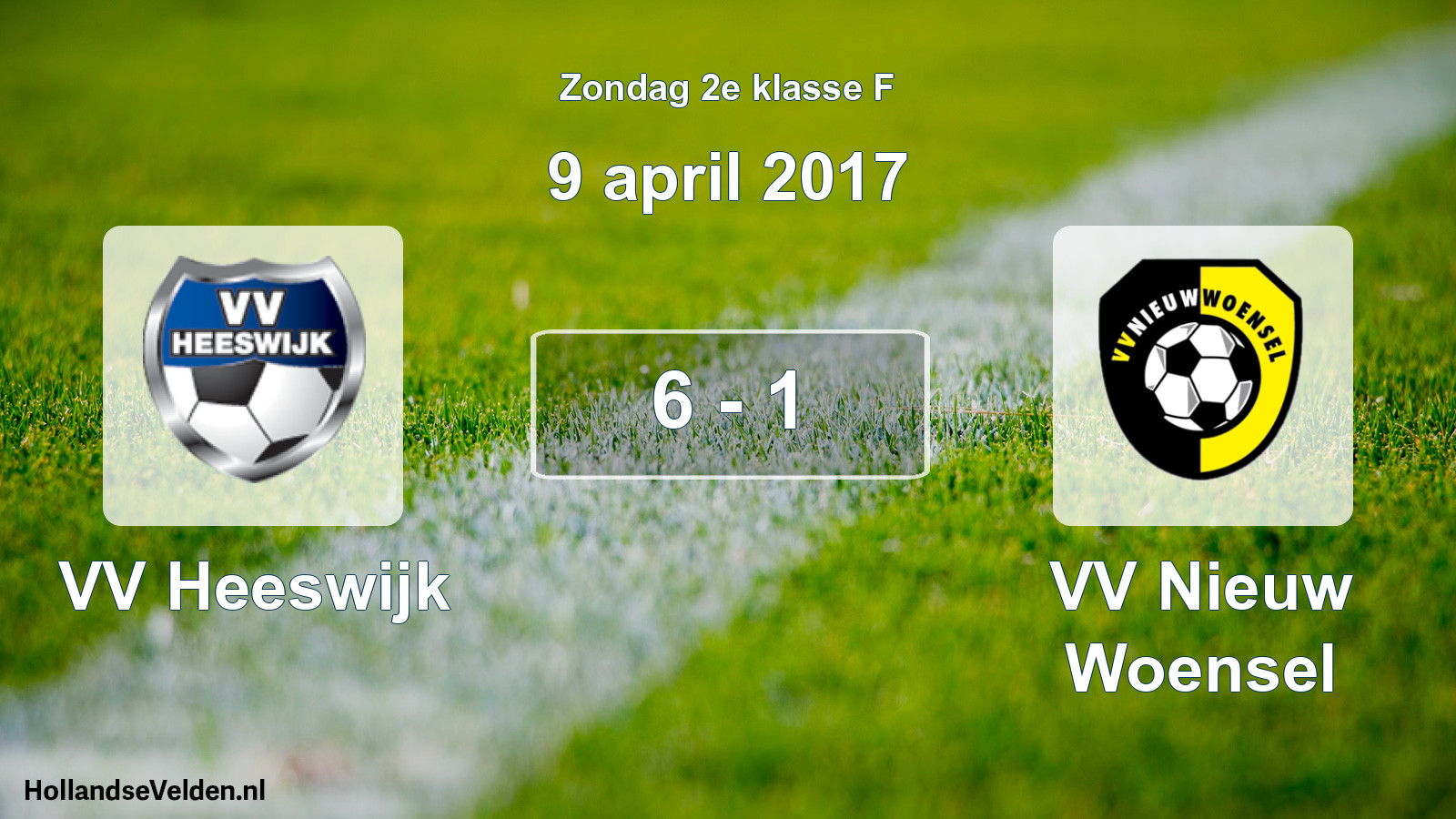 Total number of matches played: VV Heeswijk - VV Nieuw Woensel 6 - 1 (9 April 2017)