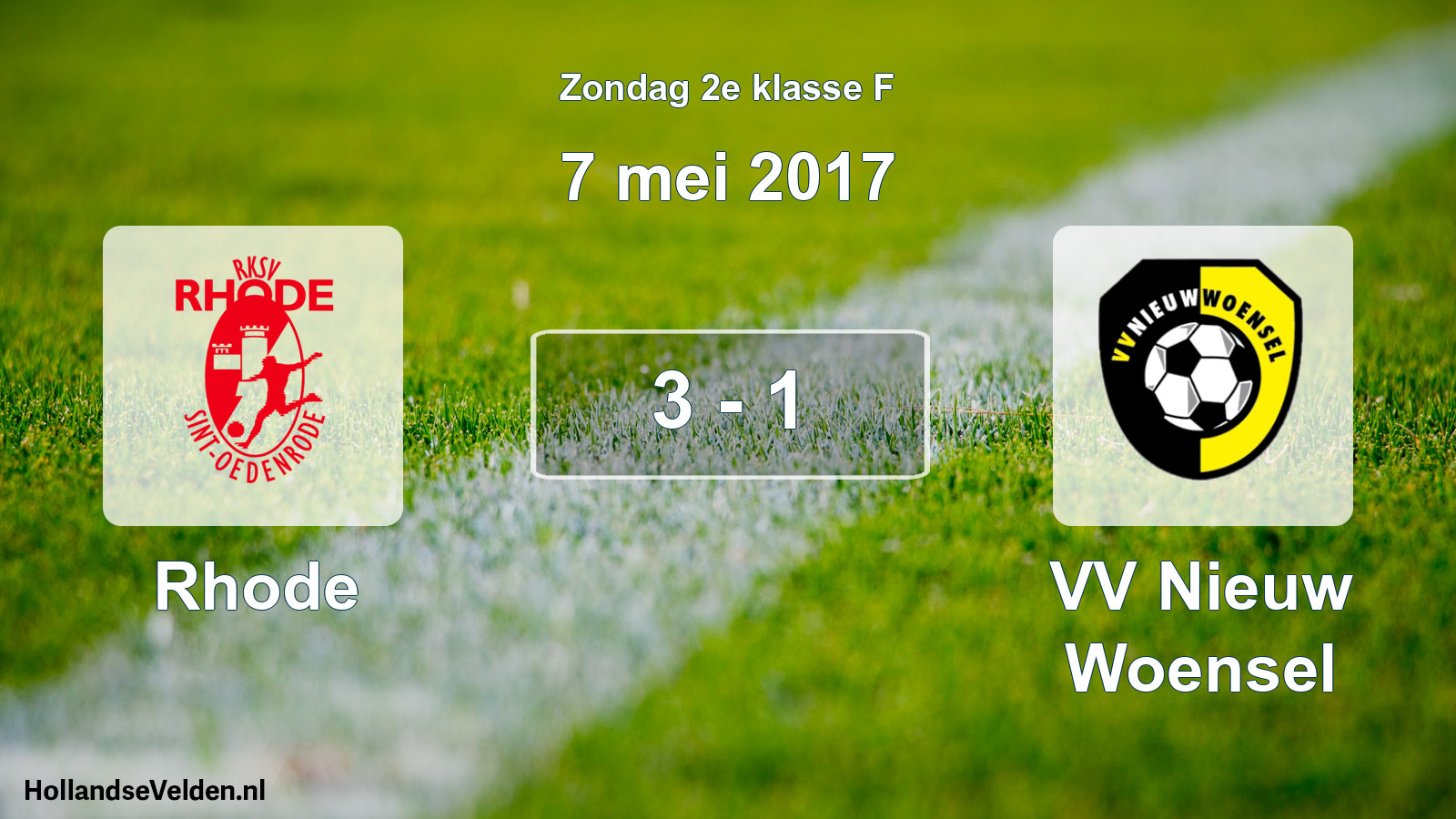 Total number of matches played: Rhode - VV Nieuw Woensel 3 - 1 (7 May 2017)