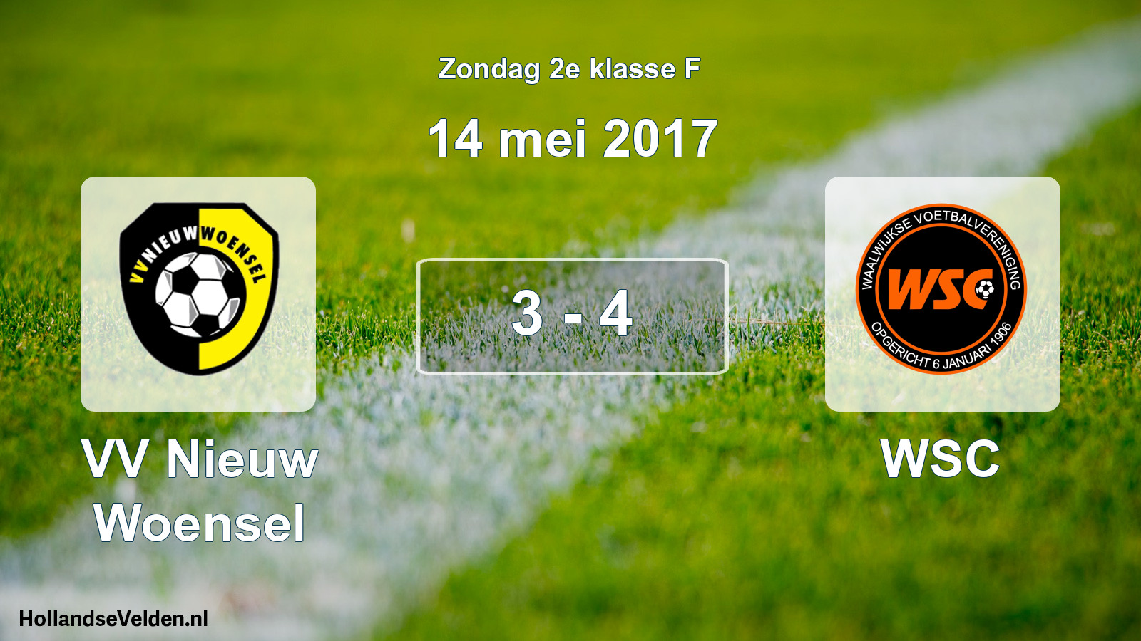 Total number of matches played: VV Nieuw Woensel - WSC 3 - 4 (14 May 2017)