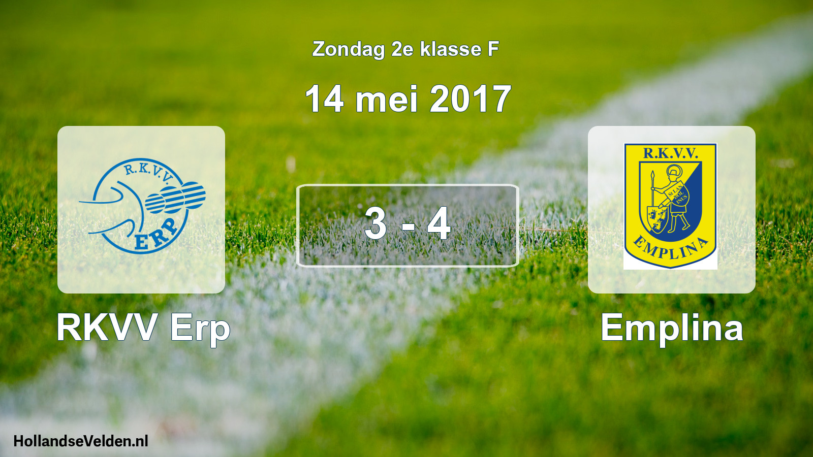Total number of matches played: RKVV Erp - Emplina 3 - 4 (14 May 2017)