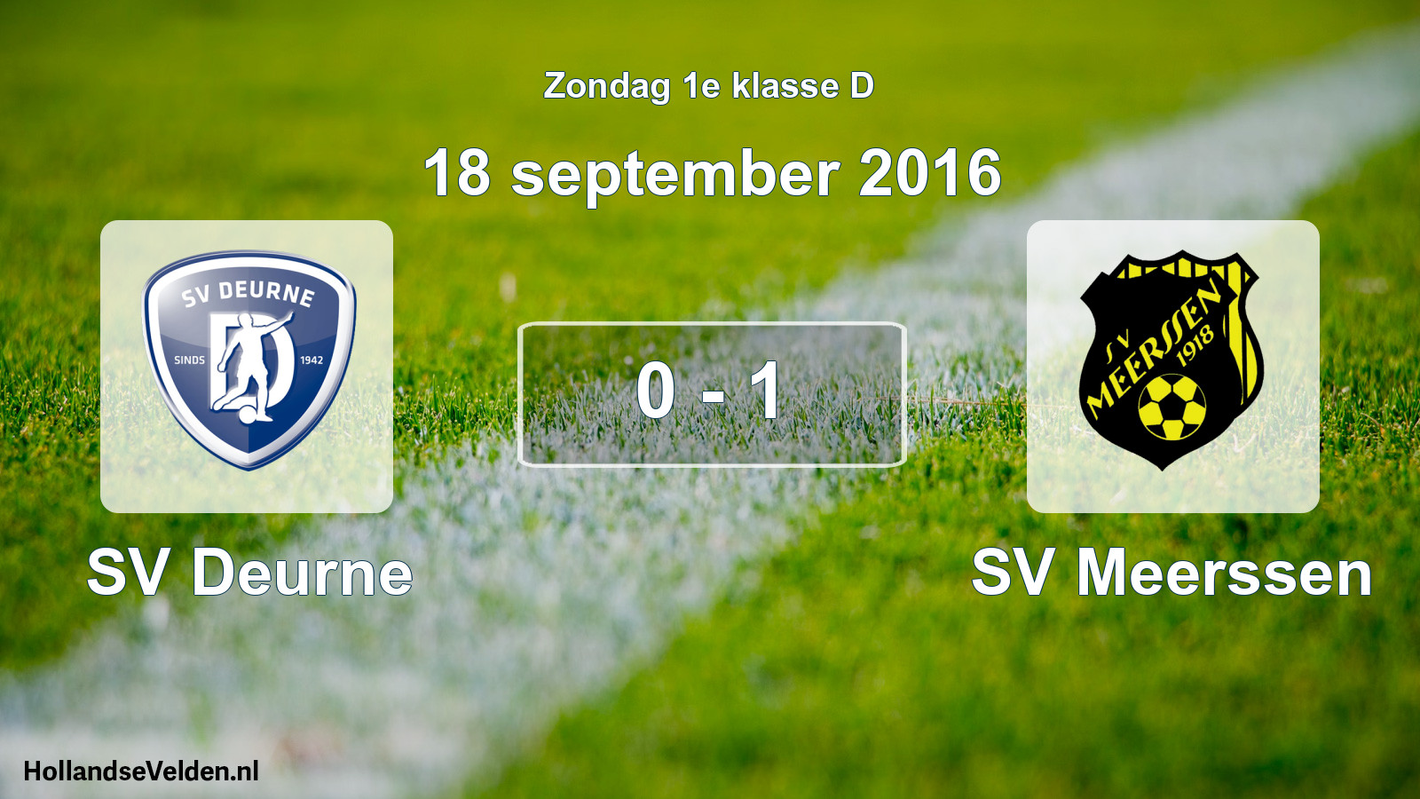 Total number of matches played: SV Deurne - SV Meerssen 0 - 1 (18 September 2016)