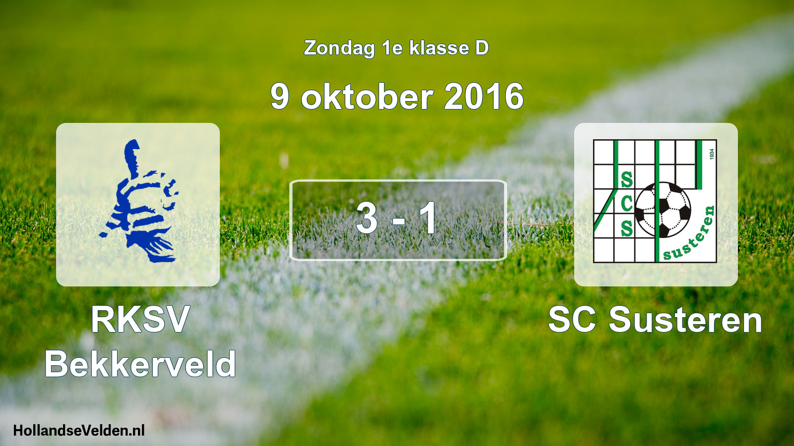 Total number of matches played: RKSV Bekkerveld - SC Susteren 3 - 1 (9 October 2016)