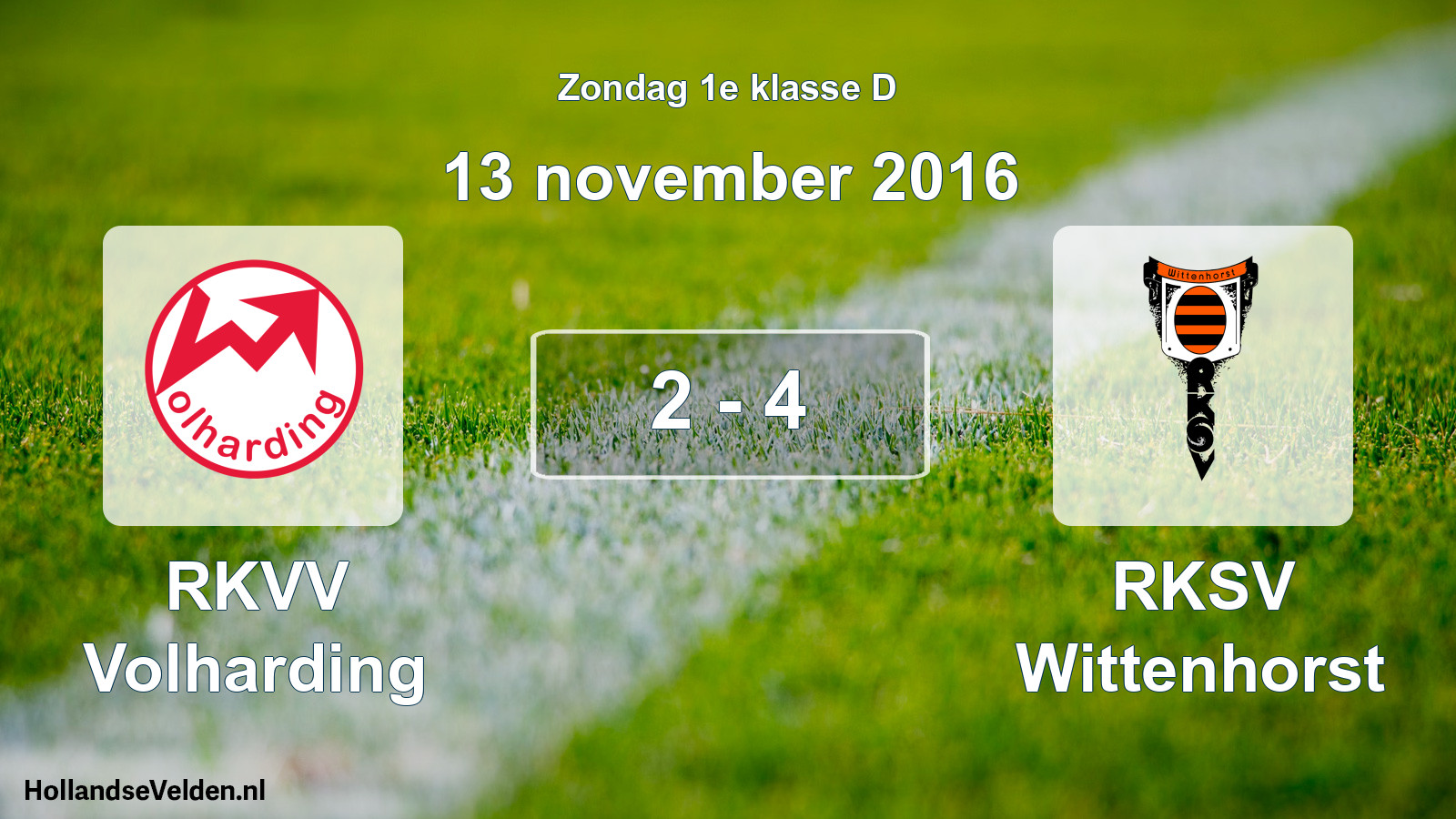 Total number of matches played: RKVV Volharding - RKSV Wittenhorst 2 - 4 (13 November 2016)