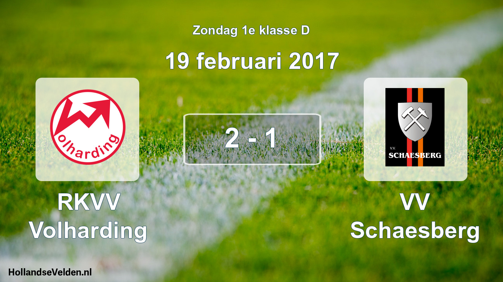 Total number of matches played: RKVV Volharding - VV Schaesberg 2 - 1 (19 February 2017)