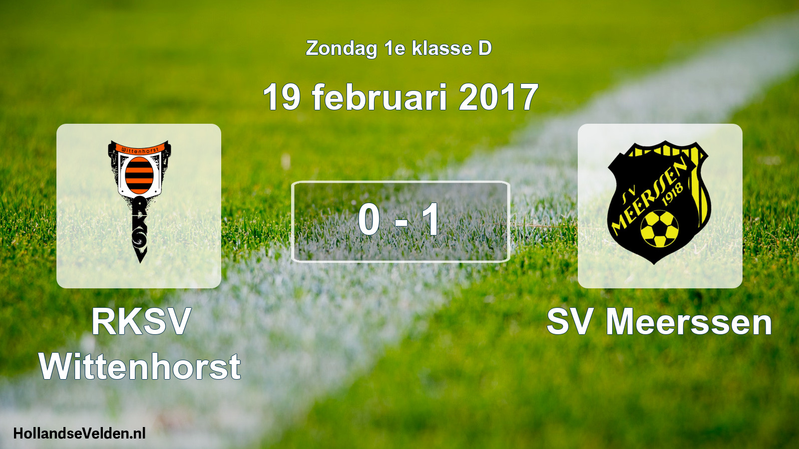 Total number of matches played: RKSV Wittenhorst - SV Meerssen 0 - 1 (19 February 2017)