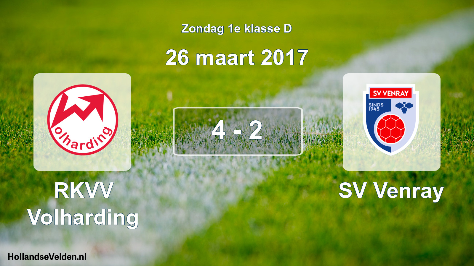 Total number of matches played: RKVV Volharding - SV Venray 4 - 2 (26 March 2017)