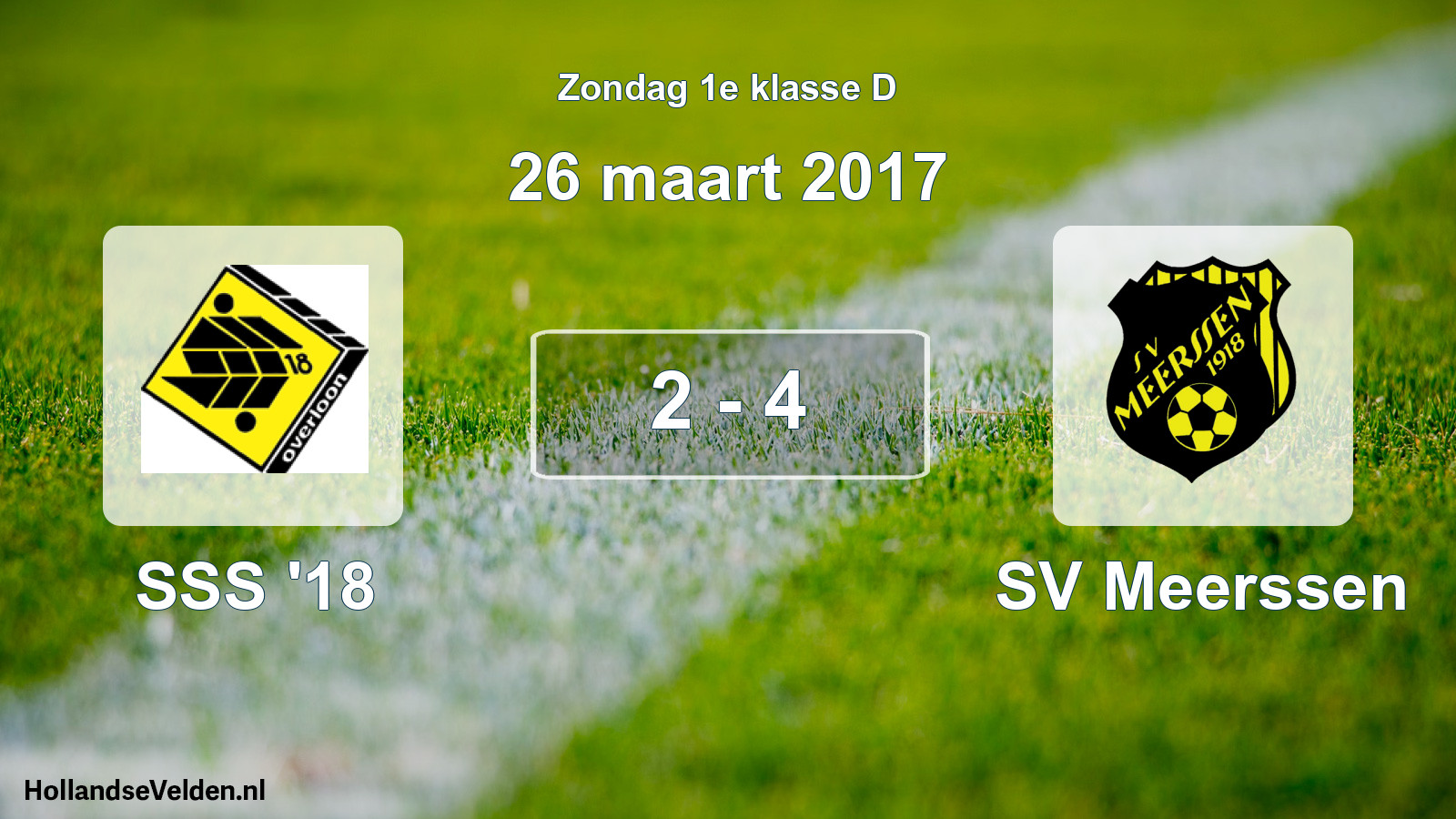 Total number of matches played: SSS '18 - SV Meerssen 2 - 4 (26 March 2017)