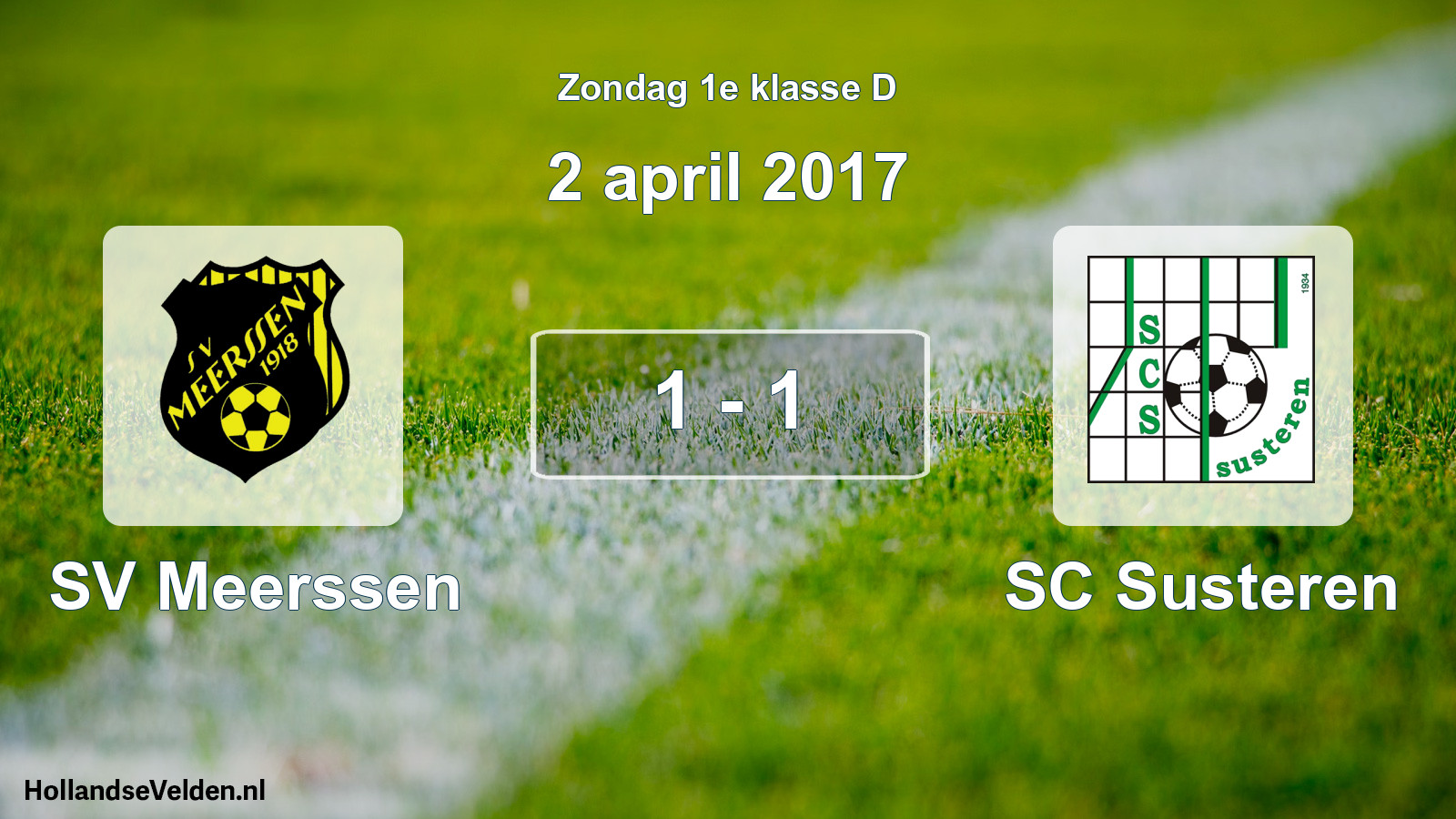 Total number of matches played: SV Meerssen - SC Susteren 1 - 1 (2 April 2017)