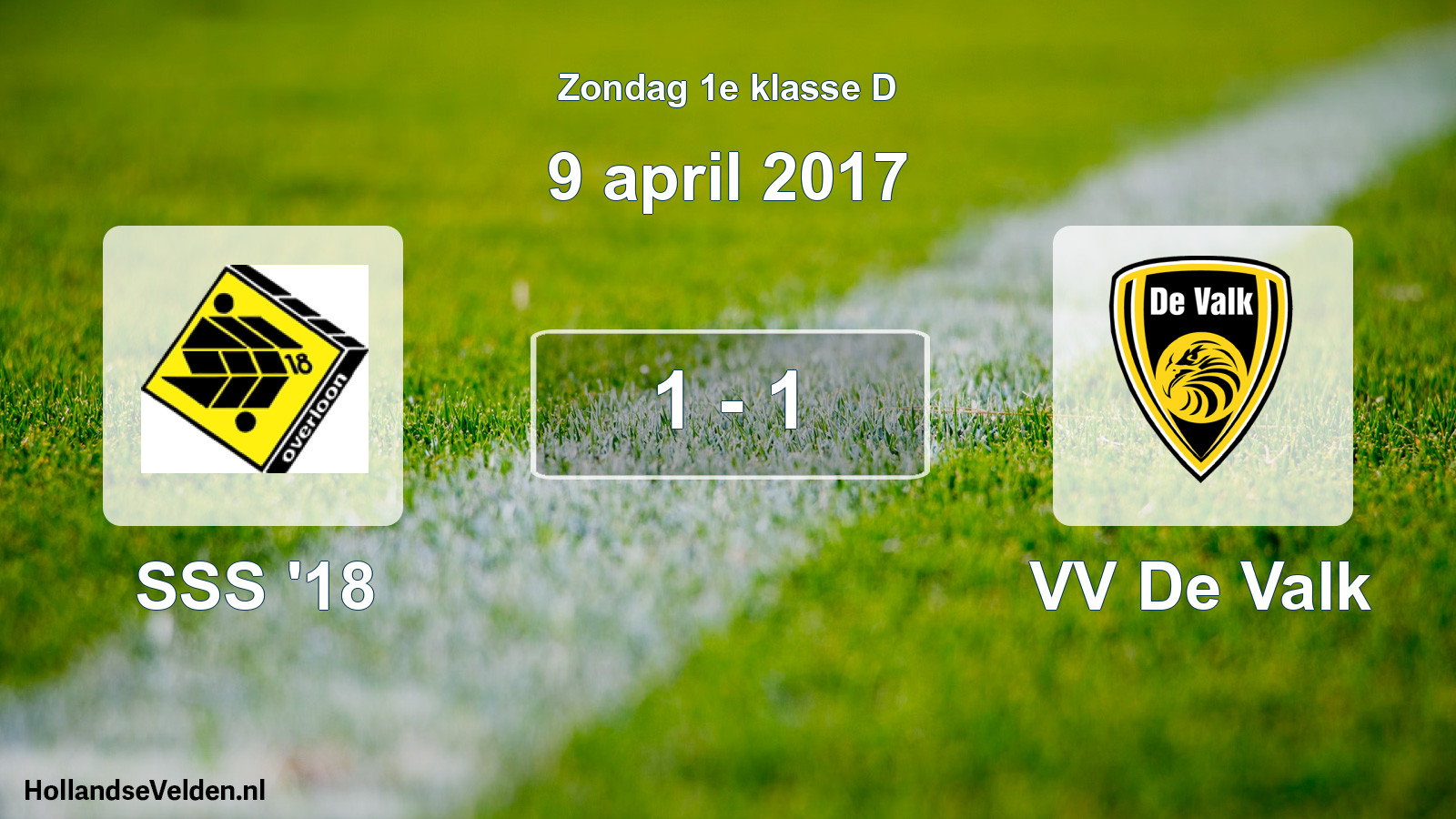 Total number of matches played: SSS '18 - VV De Valk 1 - 1 (9 April 2017)