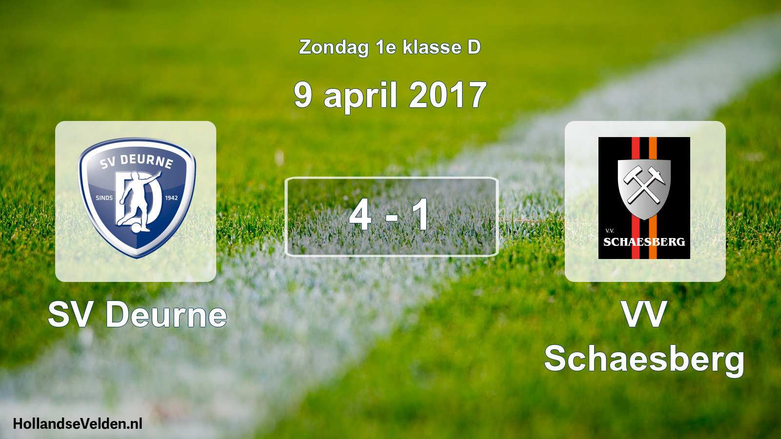 Total number of matches played: SV Deurne - VV Schaesberg 4 - 1 (9 April 2017)