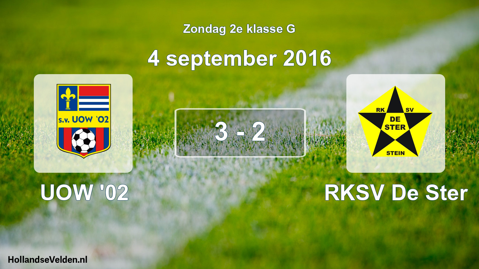 Total number of matches played: UOW '02 - RKSV De Ster 3 - 2 (4 September 2016)