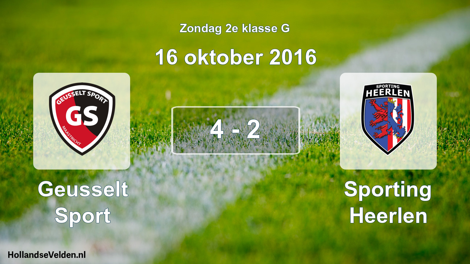 Total number of matches played: Geusselt Sport - Sporting Heerlen 4 - 2 (16 October 2016)