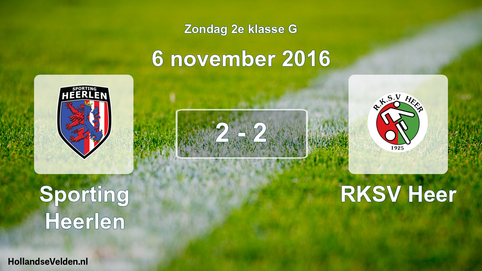 Total number of matches played: Sporting Heerlen - RKSV Heer 2 - 2 (6 November 2016)