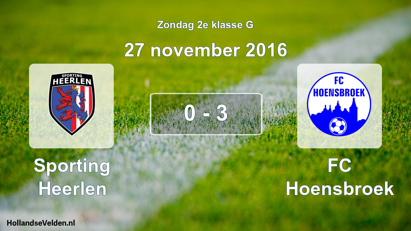 Total number of matches played: Sporting Heerlen - FC Hoensbroek 0 - 3 (27 November 2016)