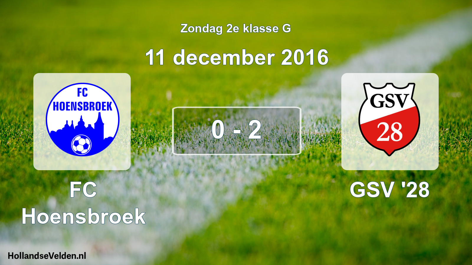 Total number of matches played: FC Hoensbroek - GSV '28 0 - 2 (11 December 2016)