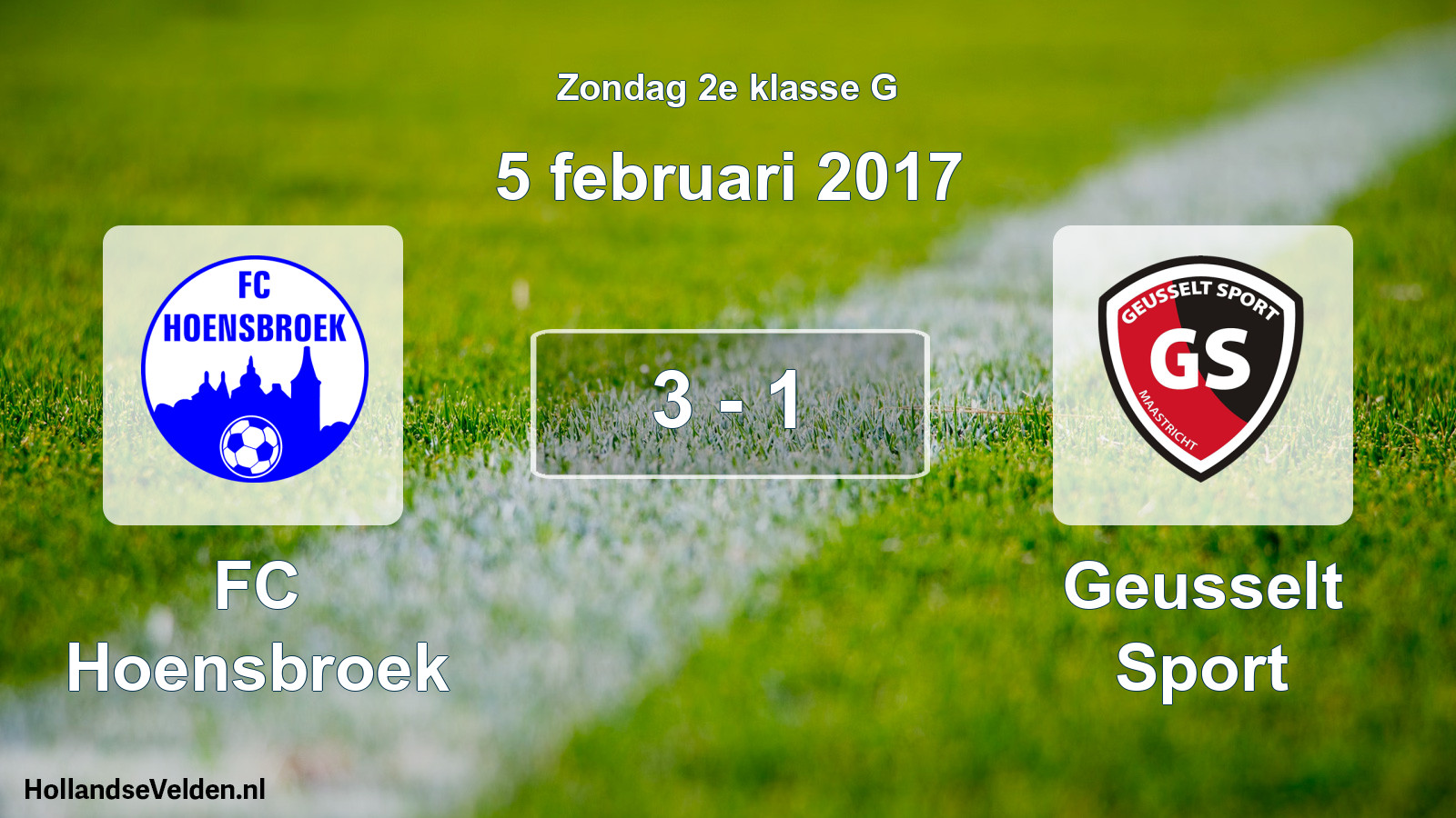 Total number of matches played: FC Hoensbroek - Geusselt Sport 3 - 1 (5 February 2017)