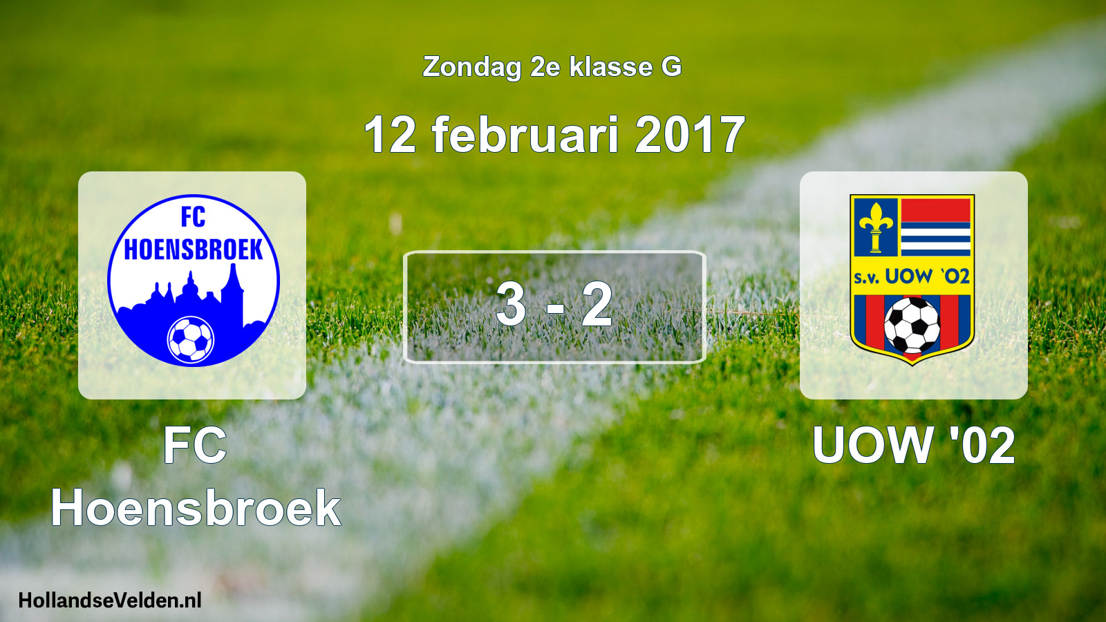 Total number of matches played: FC Hoensbroek - UOW '02 3 - 2 (12 February 2017)
