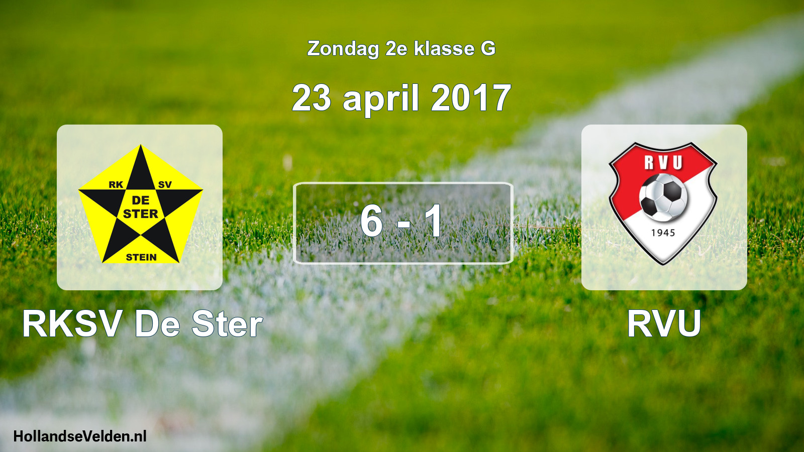 Total number of matches played: RKSV De Ster - RVU 6 - 1 (23 April 2017)