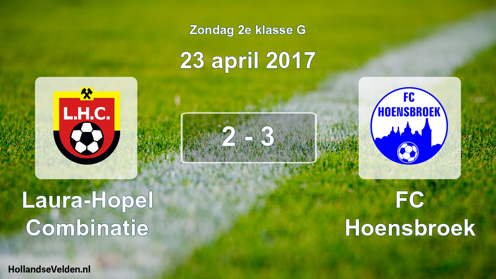 Total number of matches played: Laura-Hopel Combinatie - FC Hoensbroek 2 - 3 (23 April 2017)